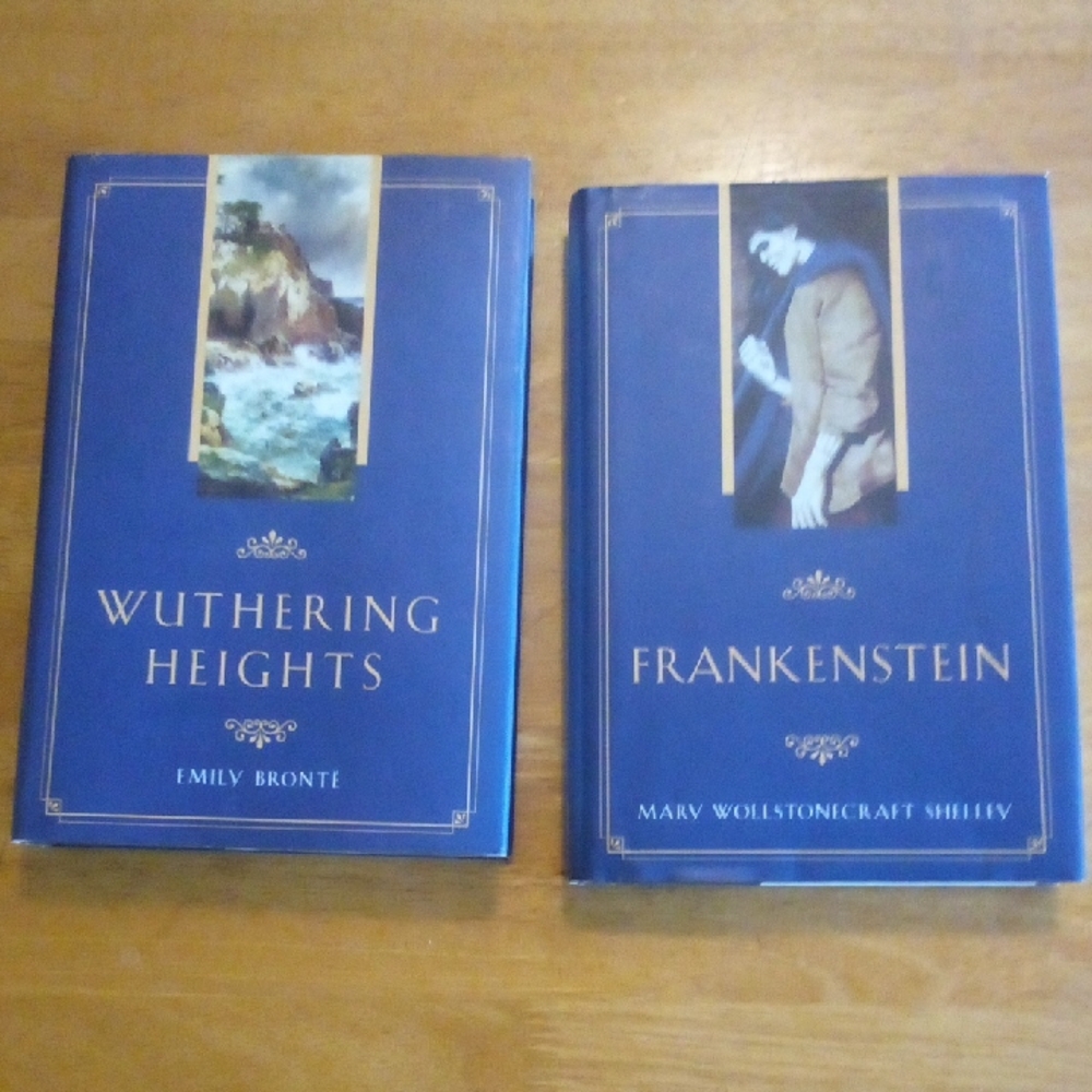 Wuthering Heights & Frankenstein VTG hardcopies Illustrated EUC gothic Love Tale